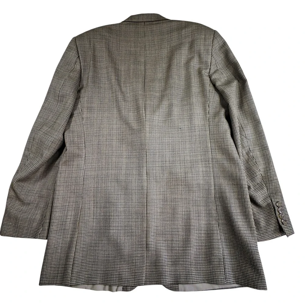 Lauren Ralph‎ Lauren Brown Blazer Sport Coat Mens 42XL Wool Houndstooth VTG 1998